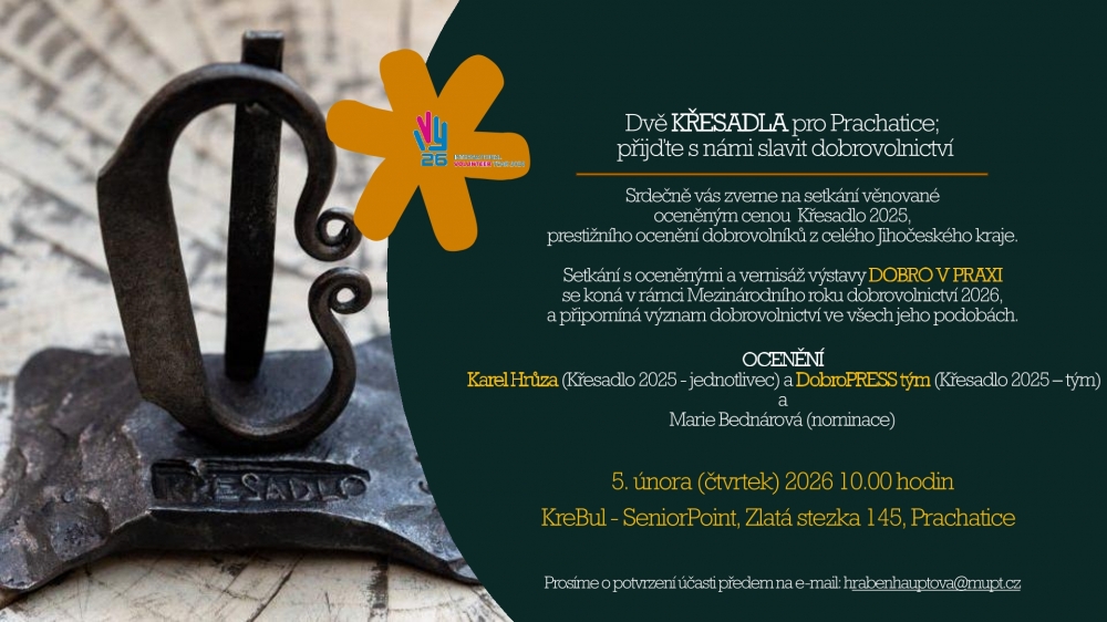 Dvě KŘESADLA pro Prachatice