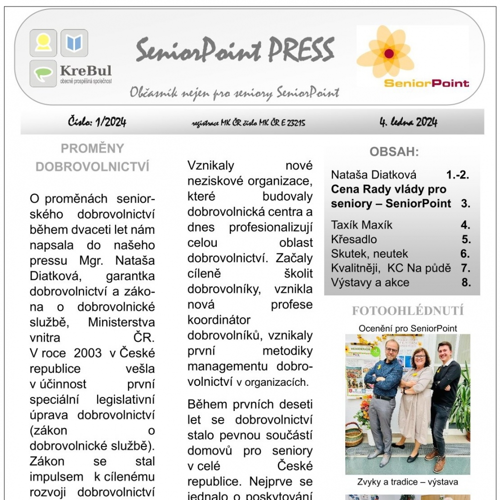 SeniorPoint PRESS, bulletin pro seniory